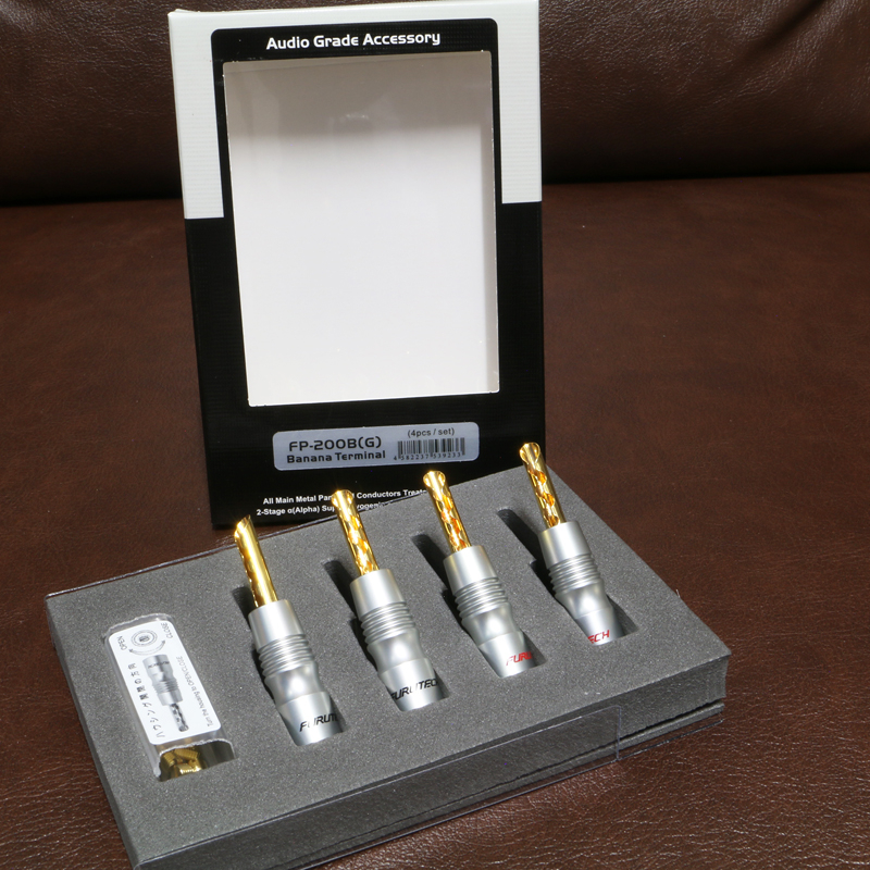 ของแท้แบ่งขายได้ FURUTECH FP-200B (G) Gold Banana Connectors audio ...