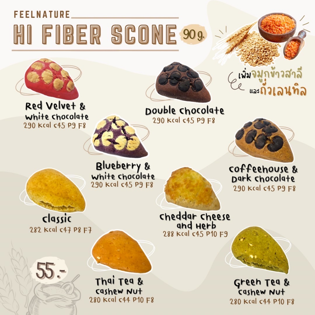 feelnature-hi-fiber-scone-90g-ขนมคลีน-อาหารคลีน-อาหารสุขภาพ-คนรักสุขภาพ