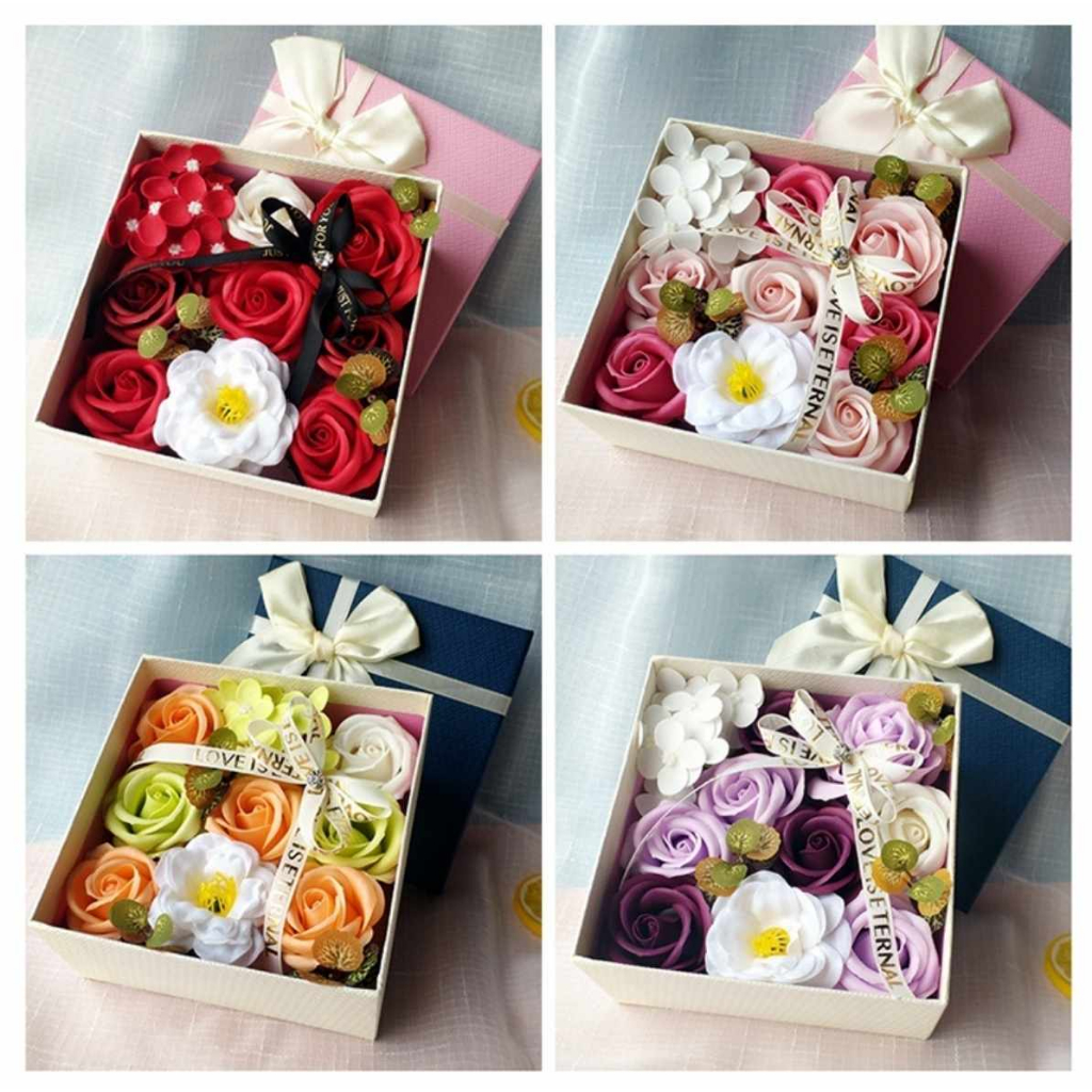กล่องดอกไม้สบู่-กล่องของขวัญ-สบู่ดอกไม้-สินค้าพร้อมส่ง-ของขวัญวันวาเลนไทน์-ของขวัญวันแต่งงาน-ของขวัญวันครบรอบ-สบู่สวย