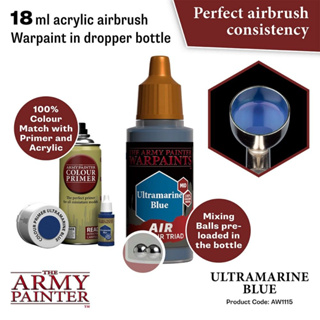 🔥มีของพร้อมส่ง🔥 Army Painter Air Ultramarine Blue - 18ml AP-AW1115 สีอะคริลิค สูตรพ่น กับ Airbrush Water Based Acrylic