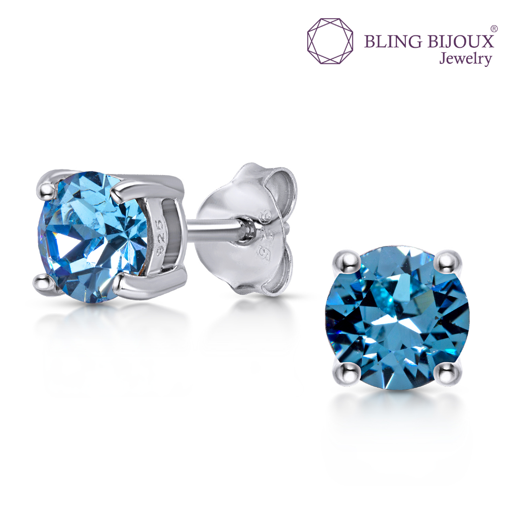 bling-bijoux-ต่างหู-กลม-คริสตัล-aquamarine-blue-fire-swarovski-เงินแท้