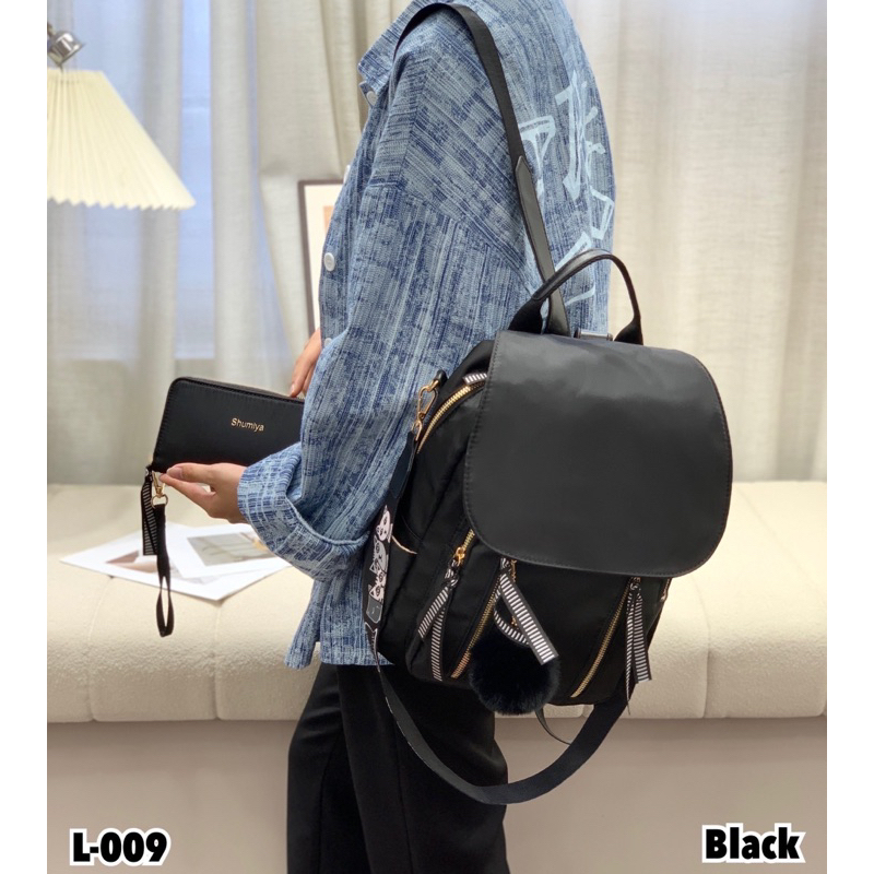 l-009-กระเป๋าเป้-shumiya-คอลเลคชั่นใหม่-เซตคู่กระเป๋าสตางค์