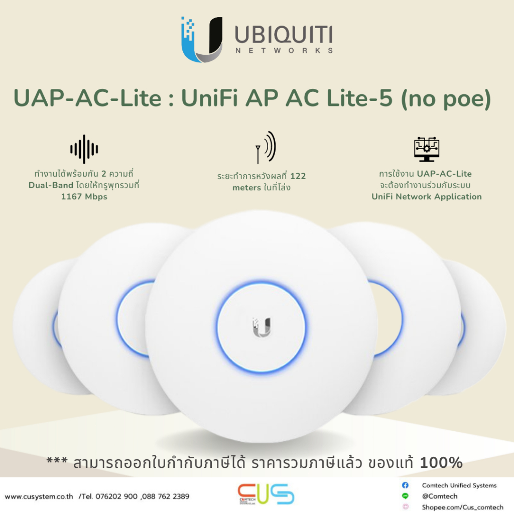 Ubiquiti UAP-AC-Lite : UniFi AP AC Lite-5 (no poe) | Shopee Thailand