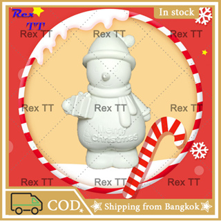 RexTT สโนว์แมนคริสต์มาสเอดิชั่น ตุ๊กตาระบายสี DIY กระปุกออมสิน ตุ๊กตาปูนปลาสเตอร์ กราฟฟิตี ตุ๊กตาไวนิล ของขวัญสำหรับเด็ก