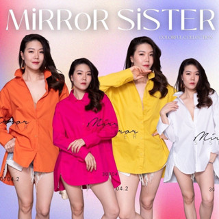 Code : 30704.2 เสื้อเชิ้ตโอเวอร์ไซส์ เสื้อเชิ้ตสีขาว งานป้าย Mirrorsister