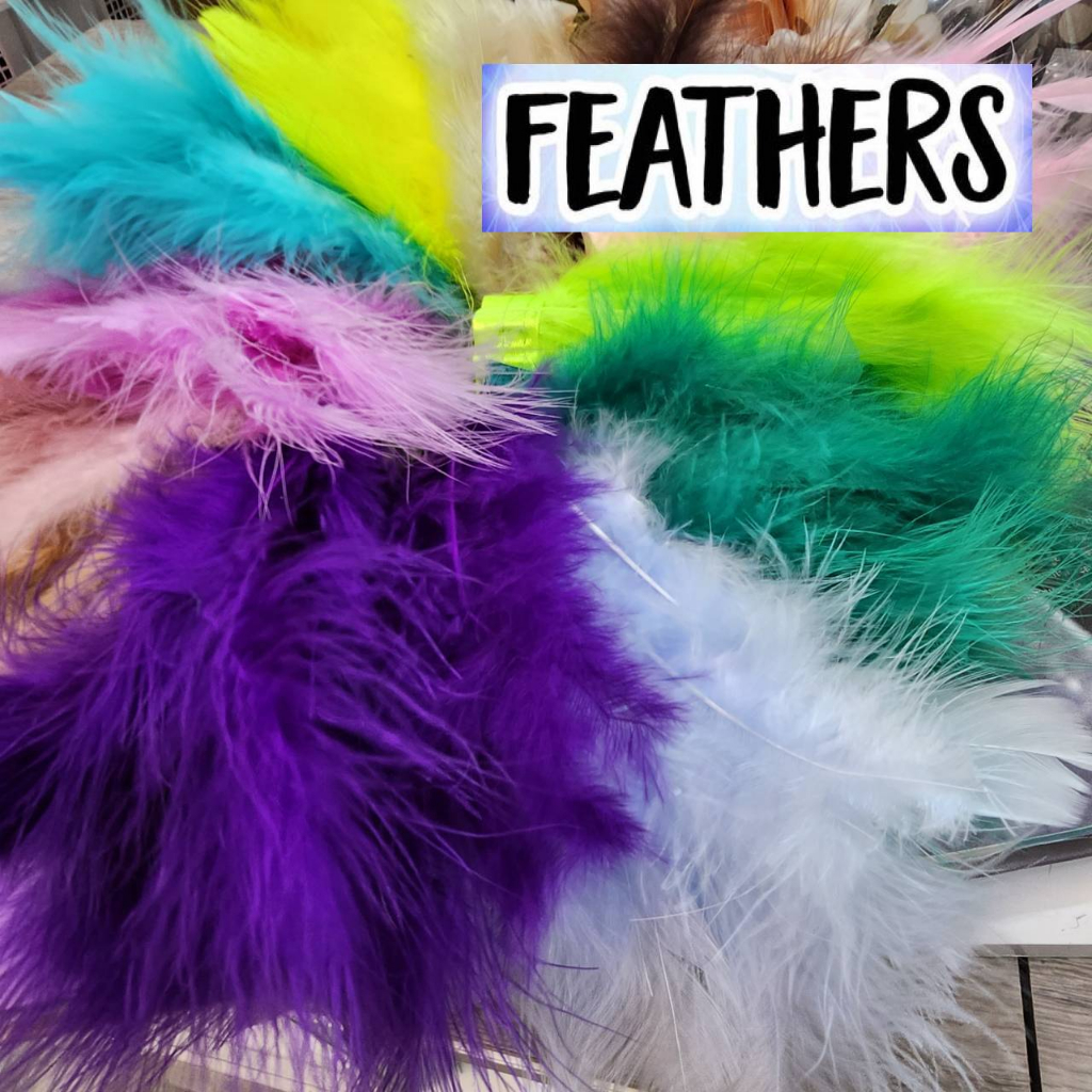 ขนาดตัวอย่างสั้นมาก-15cm-feather-fluffy-chic-party-vintage-fancy-dress-gatsby-ขนนก-เส้นใหญ่-เส้นขนนก-ขนฟู