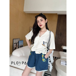 เสื้อ ผ้าไหมเกาหลี/กางเกงยีนส์ 🌼flower short jeans🌼ป้าย ploypa❌ขายเเยก