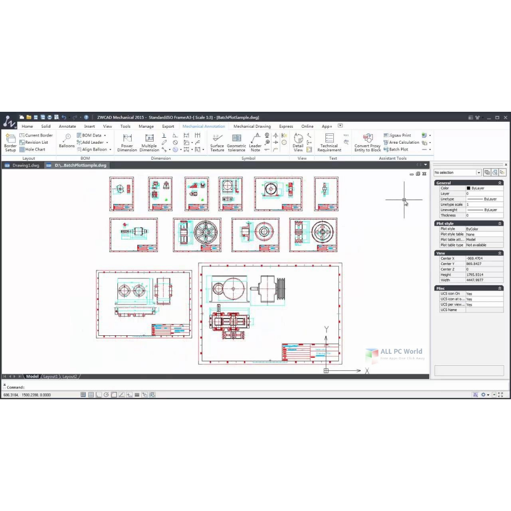 zwcad-mechanical-2023-windows-โปรแกรมการเขียนแบบชิ้นส่วนเครื่องกล