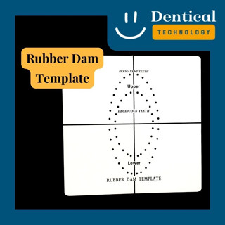 แผ่นแบบสำหรับระบุตำแหน่งเจาะแผ่นยางกั้นน้ำลาย (Rubber Dam Template)