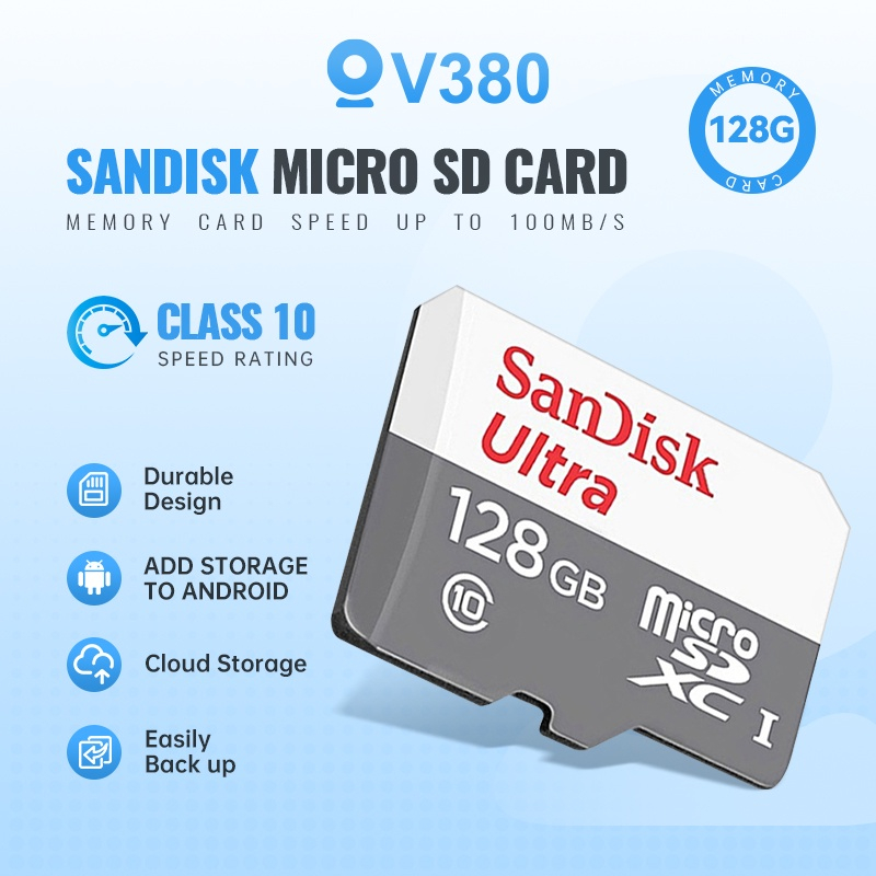 sandisk-เมมโมรี่การ์ด-micro-sd-card-ultra-16-32-64-128-gb-100mb-s-class10-sdsqunr-memory-card-กล้องวงจรปิด-ของแท้