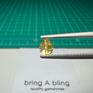 บุษราคัม (yellow sapphire) 0.49ct (5.17x4.2x2.94)มม พลอยสีเหลืองสวย ใสสะอาด