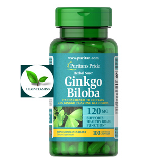 ภาพหน้าปกสินค้าPuritan\'s Pride Ginkgo Biloba Standardized Extract 120 mg / 100 Capsules ที่เกี่ยวข้อง