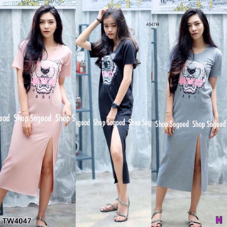 TW4047 Maxi Dress เดรสยาวทรงตรง