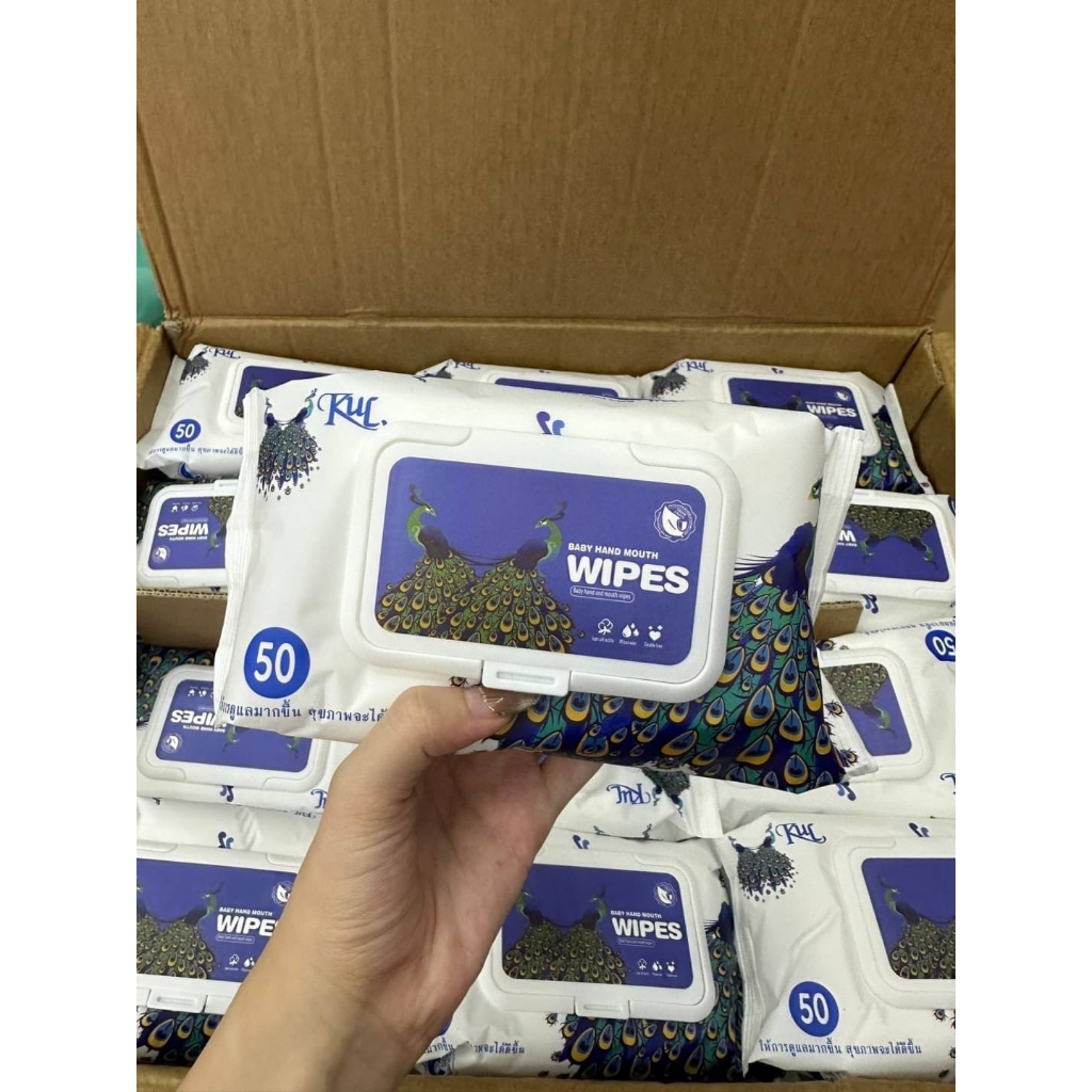 ทิชชู่เปียกนกยูง-kul-baby-wipes-ทิชชู่เปียกห่อใหญ่-10-แพ็ค-ทิชชู่เปียกสำหรับเด็ก-ไม่มีกลิ่น-พร้อมส่ง