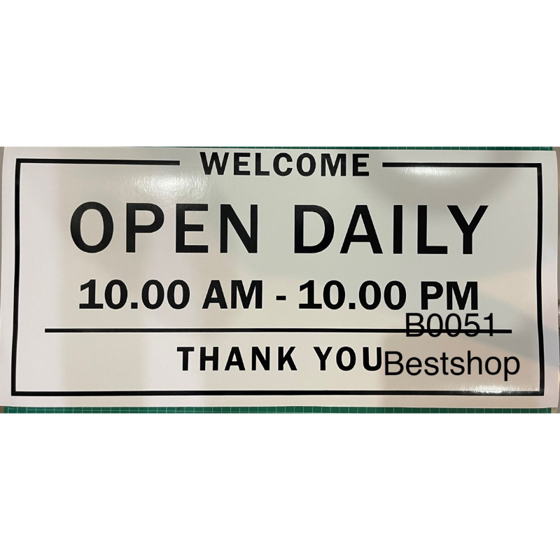 ป้าย-สติ๊กเกอร์-open-daily-thank-you-บอกเวลาเปิดปิดร้าน-ขนาด-20x40cm-30x60cm-b0051