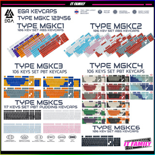 สินค้า คีย์แคป(ไม่ใช่คีย์บอร์ด)EGA TYPE MGKC1/2/3/4/5/6/7 106-117 KEYS ABS/PBT KEYCAPS Pudding เฉพาะ Mechanical Keyboard