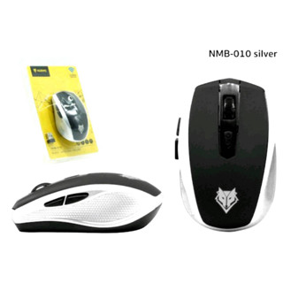 Mouse Wireless เมาส์ไร้สาย ไร้เสียงคลิ๊ก Nubwo Nmb-010 ดำเงิน