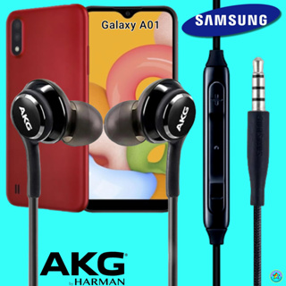 หูฟัง สมอลทอล์ค Samsung แท้ 3.5 mm Aux In-Ear ซัมซุง A01 และทุกรุ่น อินเอียร์ สายผ้าถัก เสียงดี เบสหนัก ปรับระดับเสียง