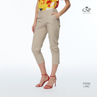GSP กางเกงขาวยาว กาง﻿เ﻿กงผู้หญิง สีครีม ผ้าคอตตอล (P9XKBE)