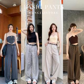 ภาพขนาดย่อของสินค้าBasic Pants  กางเกงทรงกระบอกเอวสูง