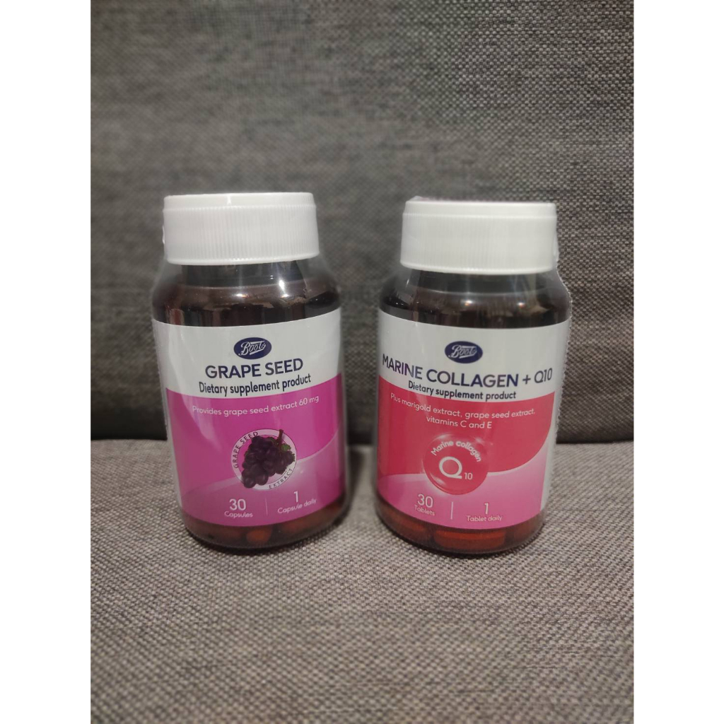 [ลด!!EXP 24/05/24]Boots Marine Collagen + Q10 Grape Seed Vitamins C & E