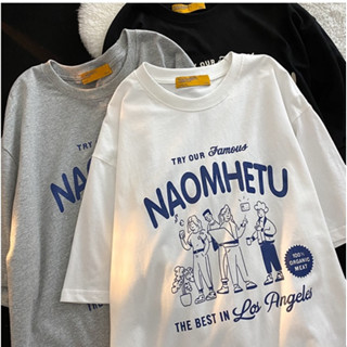 🥳สินค้าเข้าใหม่💃🏻🕺🏻เสื้อยืดแขนสั้นทรงฮิปฮอป ลายเส้นการ์ตูน สไตส์เกาหลี เสื้อผ้าแฟชั่นวัยรุ่น พร้อมจัดส่งจากไทย รีบเลยจ้า