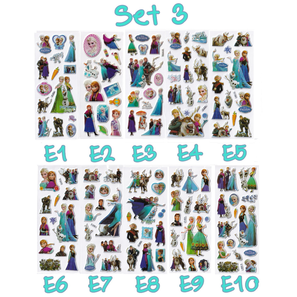 sticker3d-ลายเจ้าหญิงเอลซ่า-สติ๊กเกอร์นูน-สติ๊กเกอร์frozen-สติ๊กเกอร์ลายelsa-สติ๊กเกอร์ลายเจ้าหญิงsofia