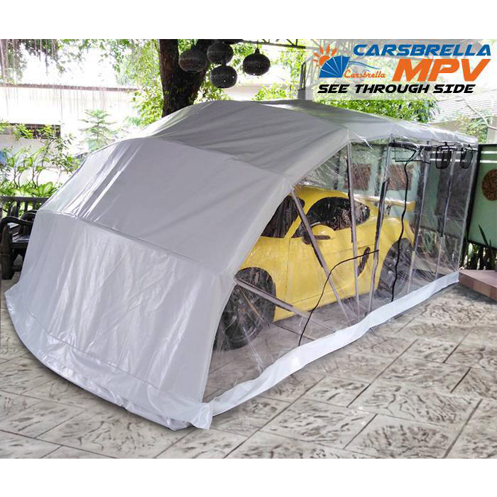 เต๊นท์จอดรถสำเร็จรูป-เต๊นท์จอดรถcarsbrella-รุ่น-mpv-size-s-m-l-xl-สำหรับรถยนต์ทุกขนาด-aluminium-frame