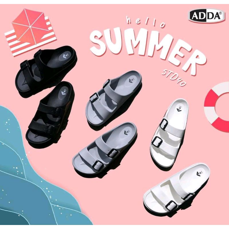 Adda.รองเท้าแตะแอดด้า แบบสวม สองตอน นิ่ม เบา ไม่ลื่น เบอร์36-46.5TD40 ...
