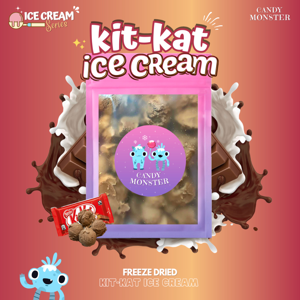 Freeze Dried KitKat Ice Cream ไอศกรีมฟรีซดรายรสคิทแคท By Candy