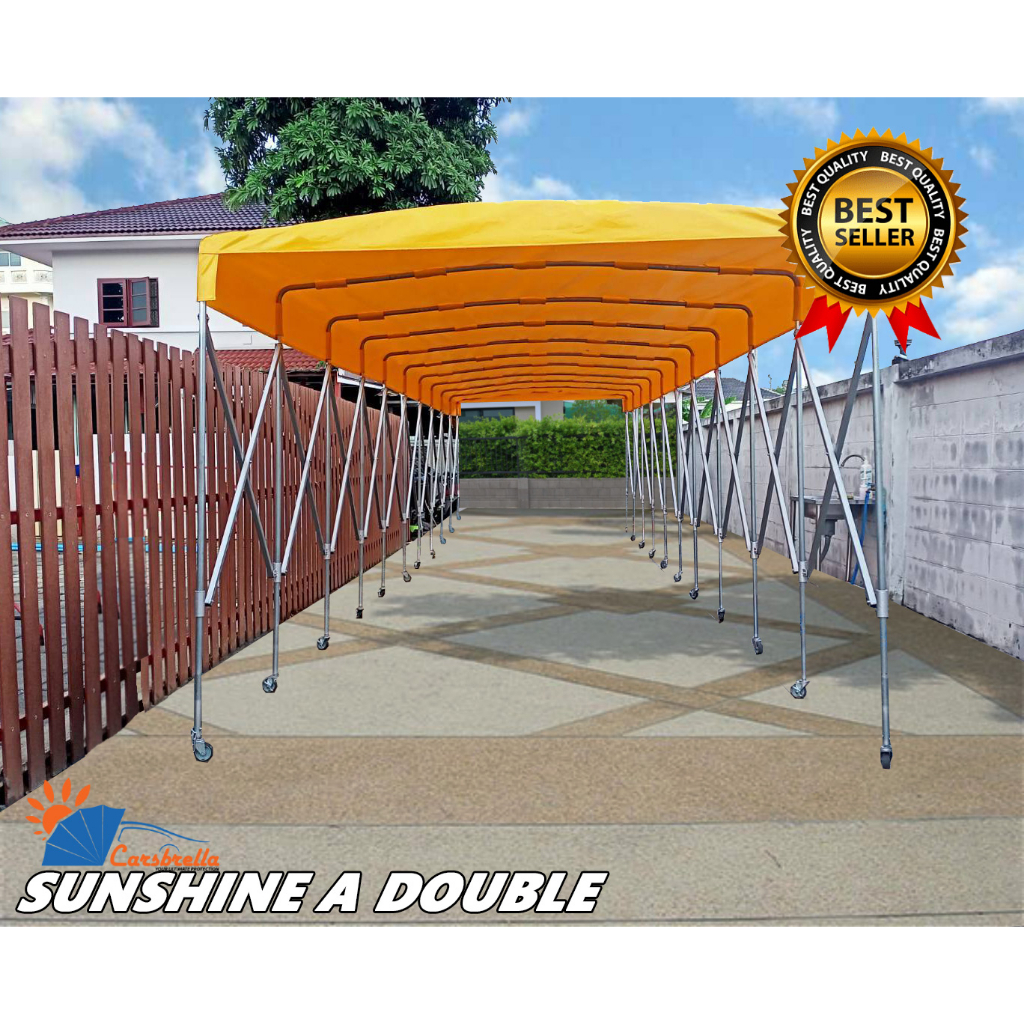 โรงจอดรถยนต์-carsbrella-รุ่น-double-sunshine-a-215-235cm-สำหรับจอดรถยนต์ขนาดเล็ก-ใหญ่