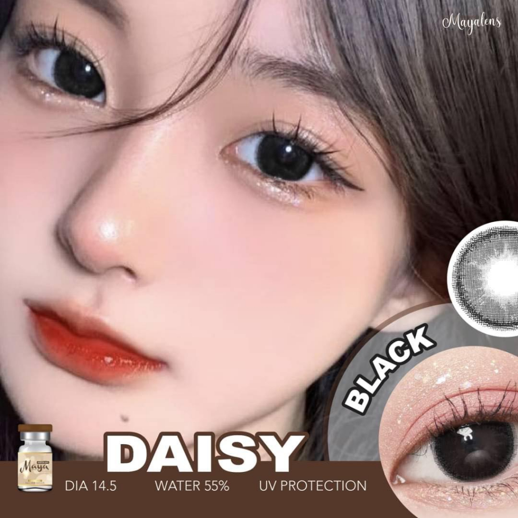 คอนแทคเลนส์-hydrogel-ขนาดบิ๊กอาย-โตมาก-black-daisy-rozelens