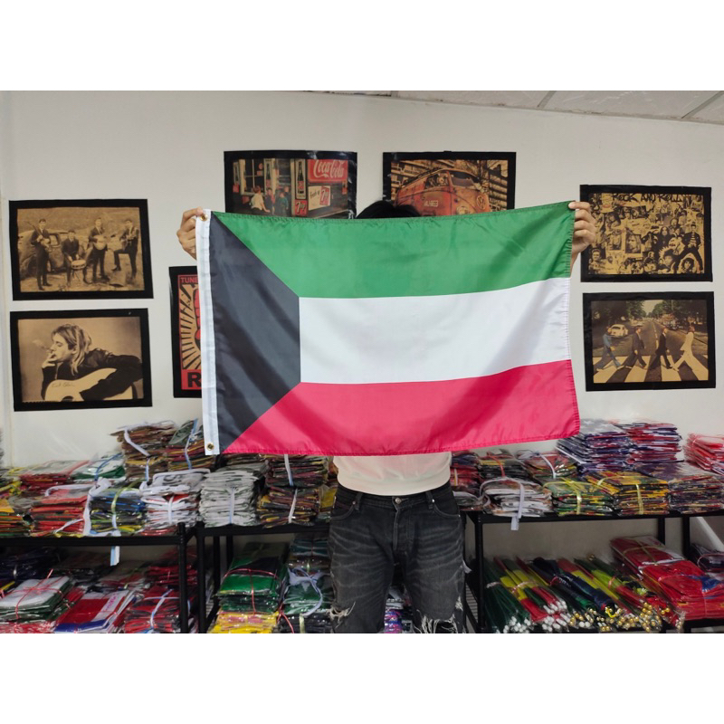 lt-ส่งฟรี-gt-ธงชาติ-คูเวต-kuwait-flag-4-size-พร้อมส่งร้านคนไทย