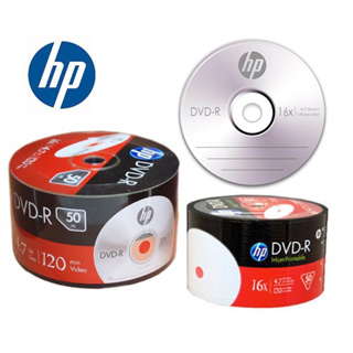 แผ่นดีวีดี DVD-R 4.7Gb 16X ยี่ห้อ HP ของแท้ 50 แผ่น