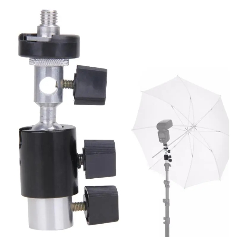 ตัวจับร่ม-ตัวจับแฟลช-flash-shoe-umbrella-holder-swivel-light