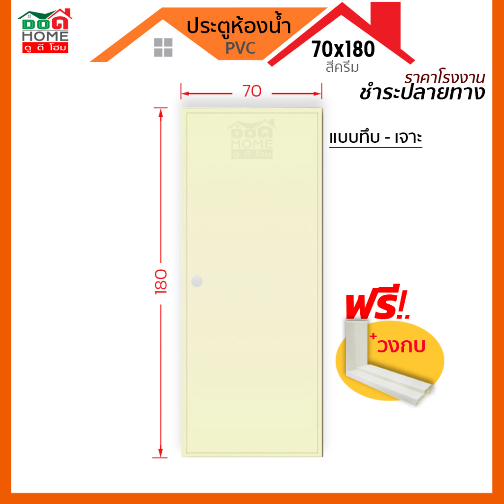 ดูดีส่งไว-ประตูห้องน้ำ-pvc-รุ่น-70x180-พร้อมวงกบ-บานทึบ-ช่องลมล่าง-พร้อมส่ง