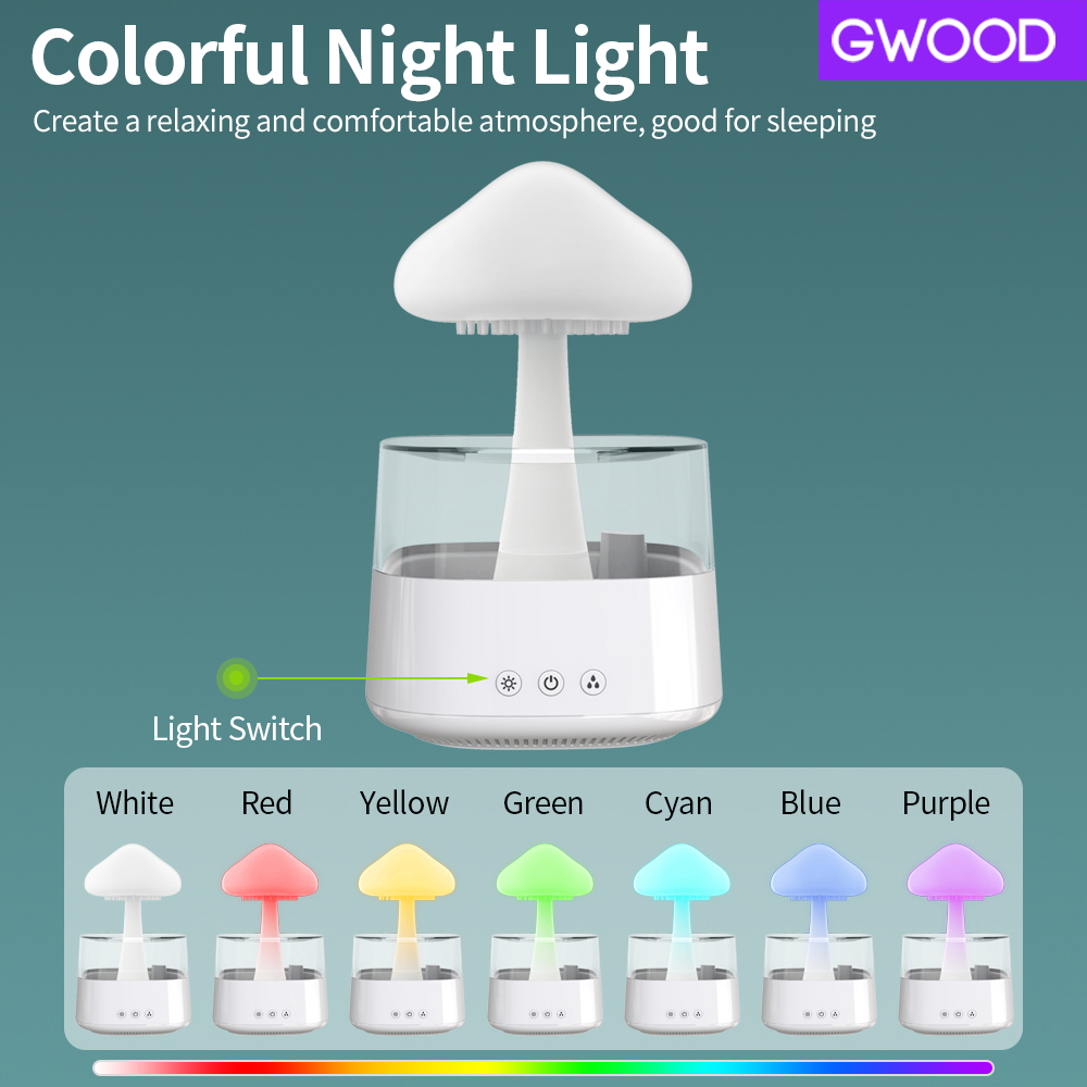 Rain Drop Humidifier ไฟ LED กลางคืน USB เครื่องกรองน้ำมันหอมระเหยสำหรับ ...