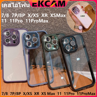 🇹🇭Ekcam กรอบป้องกันกล้องเพชรแวววาว แถมฟิล์มเลนส์ สำหรับ เคสไอโฟน 7 8 7Plus 8Plus X XS XR XSMax 11 Pro Promax for iPhone
