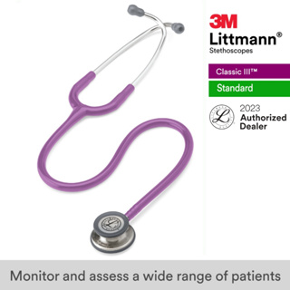 3M Littmann Classic III 27 inch, #5832 (Lavender Tube, Standard-Finish Chestpiece Stainless Stem &amp; Eartubes)