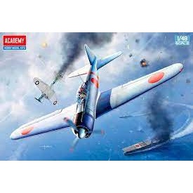 โมเดลประกอบ Academy Model 1/48 AC12352 MITSUBISHI A6M2B ZERO FIGHTER MODEL 21 THE BATTLE OF MIDWAY 80TH ANNIVERSARY