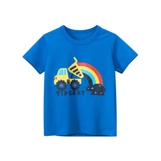 27kids เสื้อยืดเด็ก 9463 รถบรรทุก สีน้ำเงิน สายรุ้ง TIPCART