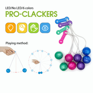 Pro-clackers ball ลูกบอลไวรัส Lato Lato ของเล่นสําหรับเด็ก มีไฟ LED ขนาด 40 มม