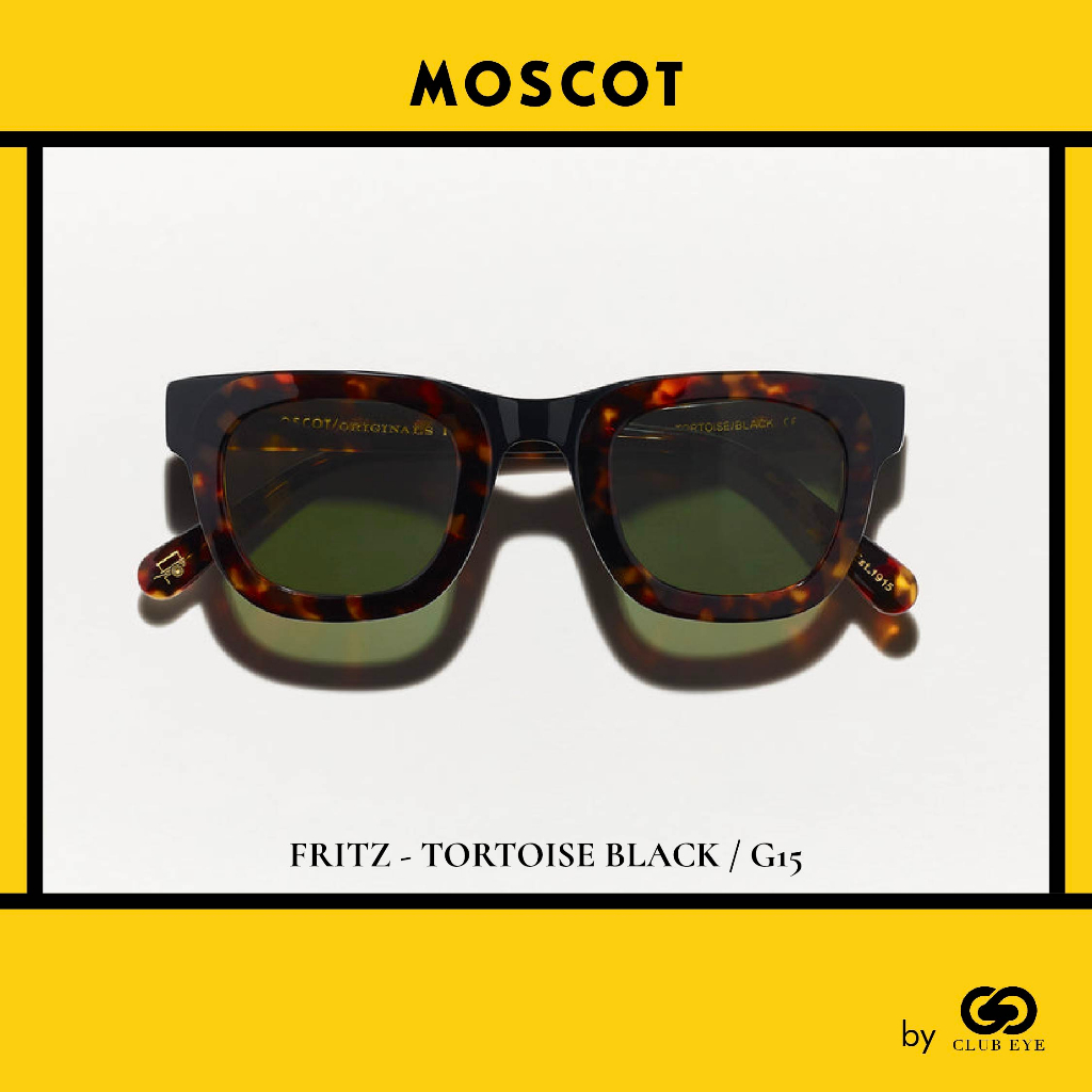moscot-แว่นกันแดด-มอสคอต-รุ่น-fritz-สีกรอบ-tortoise-black-สีเลนส์-g15-ไซซ์-44-ของแท้-มีประกัน