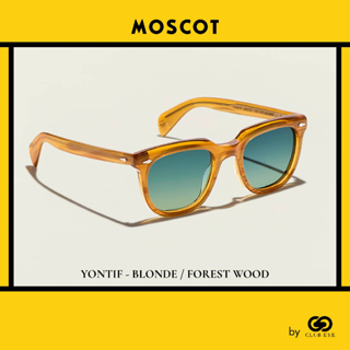 MOSCOT แว่นกันแดด มอสคอต รุ่น YONTIF สีกรอบ BLONDE สีเลนส์ FOREST WOOD ไซซ์ 49 ของแท้ มีประกัน