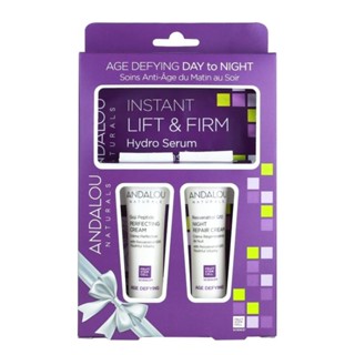 Andalou Naturals Age Defying Day To Night Gift Kit 0.6 Fl Oz Resveratrol Q10 Night Repair Cream Goji Peptide มาส์กหน้า