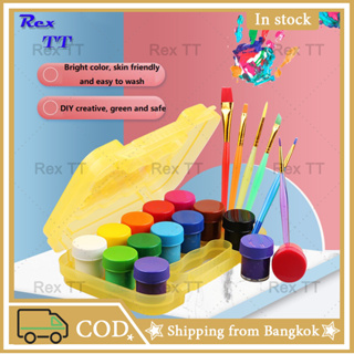 Rex TT Giorgione 12 colors kids finger painting paint set washable baby drawing portable graffiti art supplies