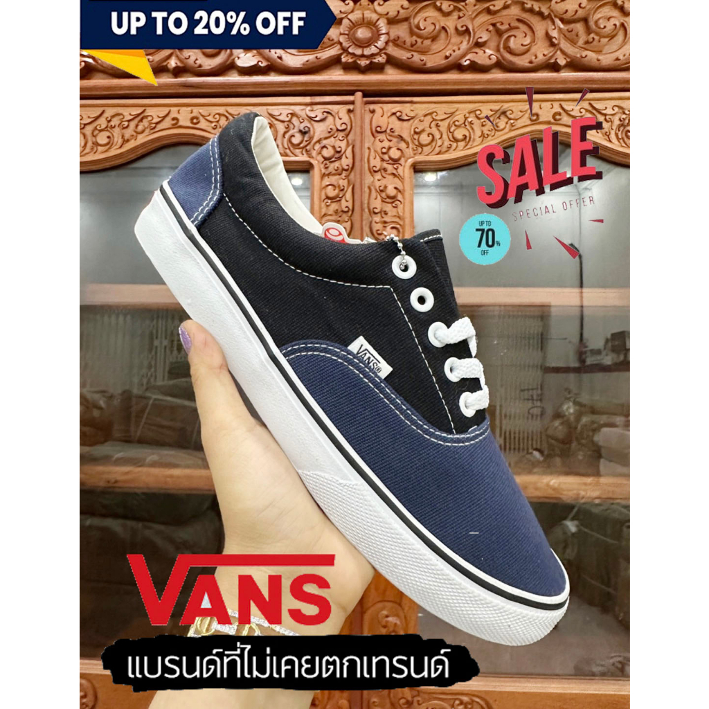 รองเท้าแฟชั่น-vans-slip-on-5-รู-สีกรม-ดำ-รองเท้าแวนส์-รองเท้าลำลอง-รับประกันสินค้า