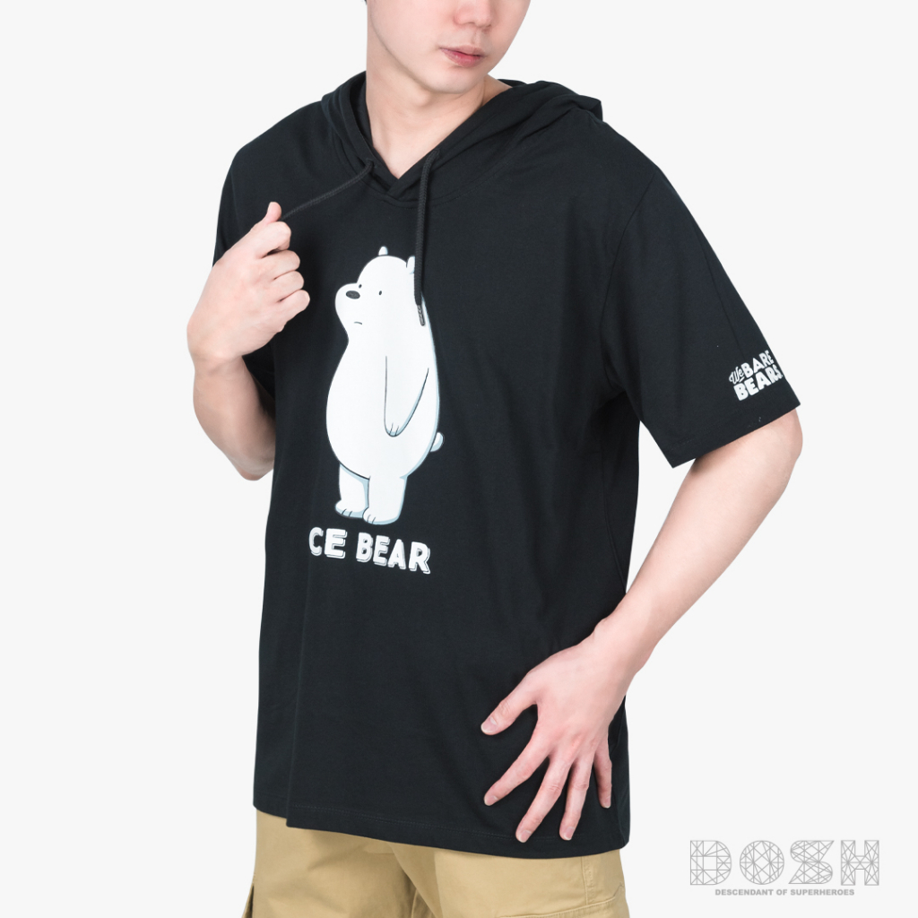 dosh-unisex-hoodies-we-bare-bears-เสื้อยืดฮู้ดแขนสั้น-ผู้ชาย-ผู้หญิง-fbbmt5011-bl
