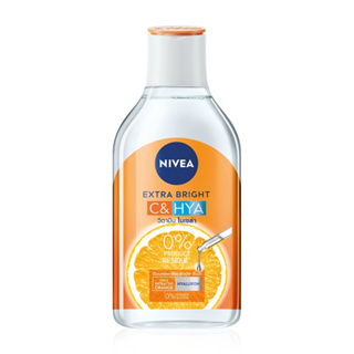 NIVEA Extra Bright C&amp;Hya Vitamin Micellar Water 400ml ผลิตภัณฑ์ทำความสะอาดผิวหน้า จากนีเวีย ผสานไฮยาลูรอน และไมเซล่าเทคโ