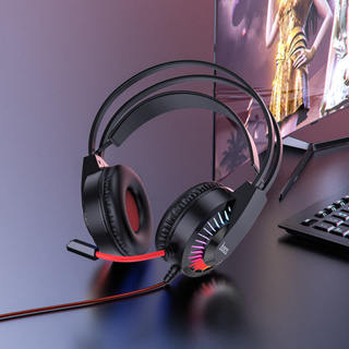 หูฟังครอบหูมีไมค์มีไฟรอบหู Hoco Headphones “W105 Joyful” gaming headset
